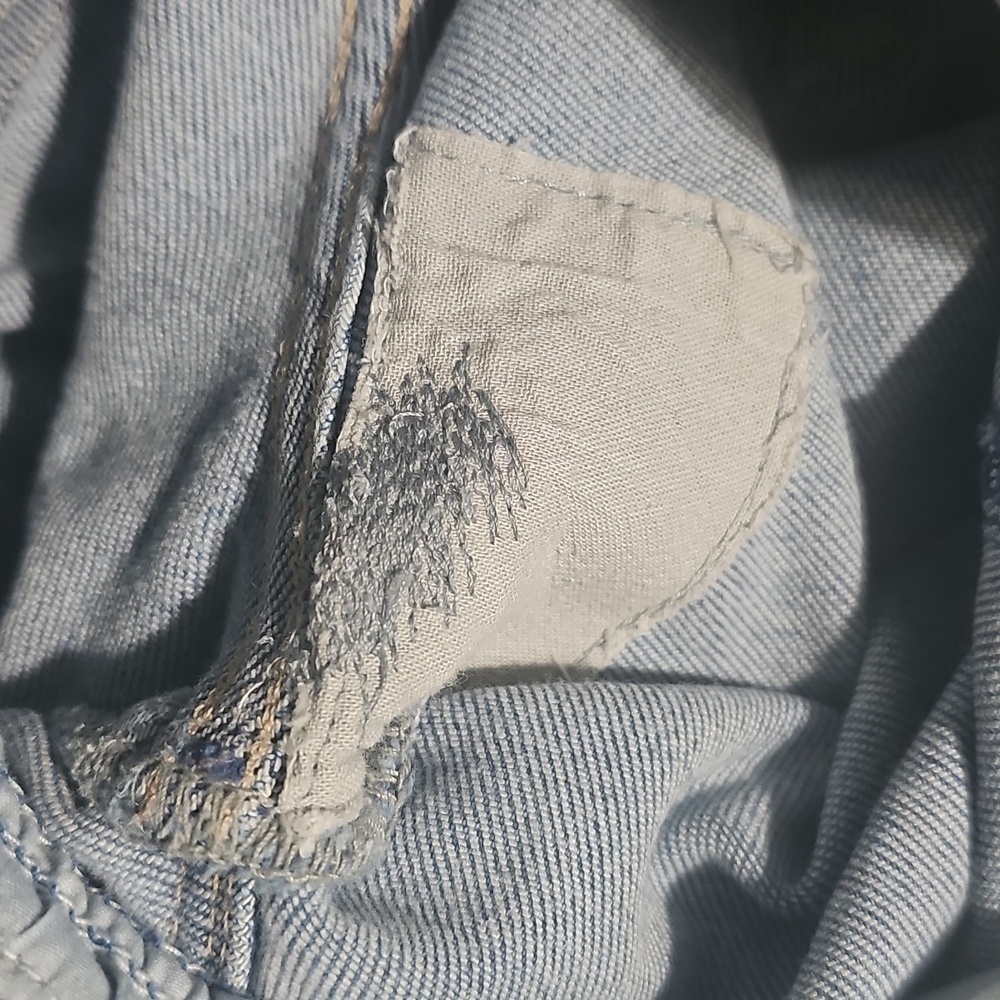 Mother High Waisted Raw Hem Blue Jeans Size 25 - Picture 8 of 9